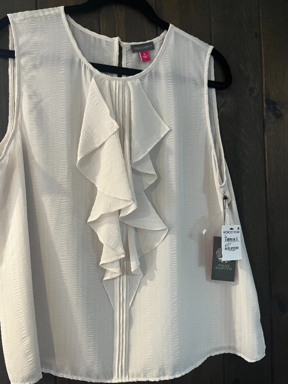 Vince Camuto Ruffle Front Blouse Top - Ivory  XL NWT